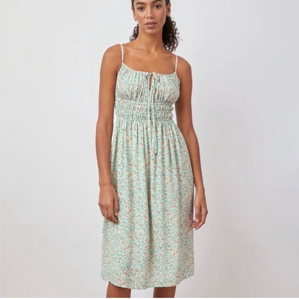 Rails Octavia Midi Dress in the Green Summer Meadow Floral Pattern Size Large L